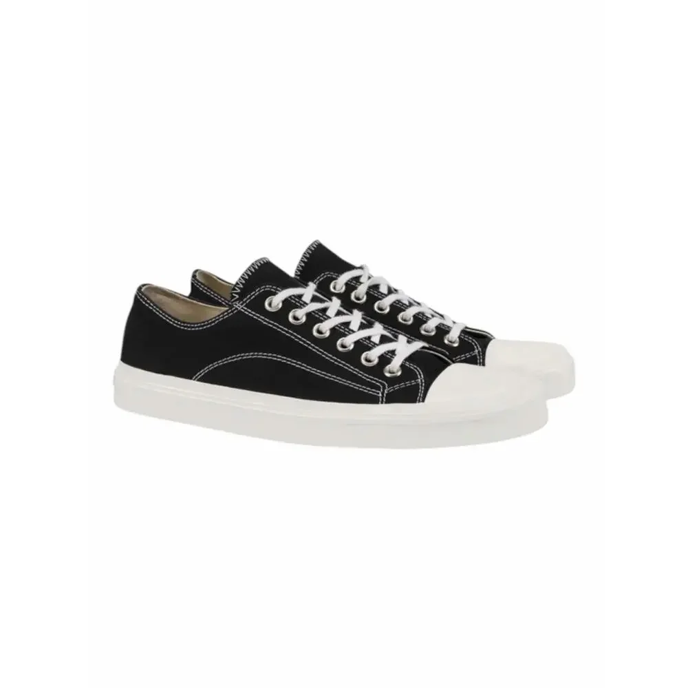 Moschino Couture Milano Platform Sneakers Black Canvas Low Top NIB $560 Size 37